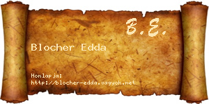 Blocher Edda névjegykártya